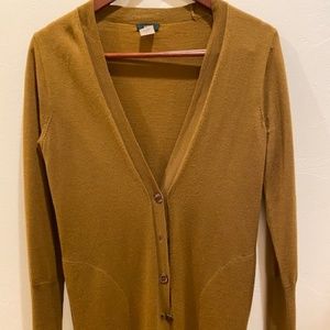 J Crew Mustard Long Cardigan